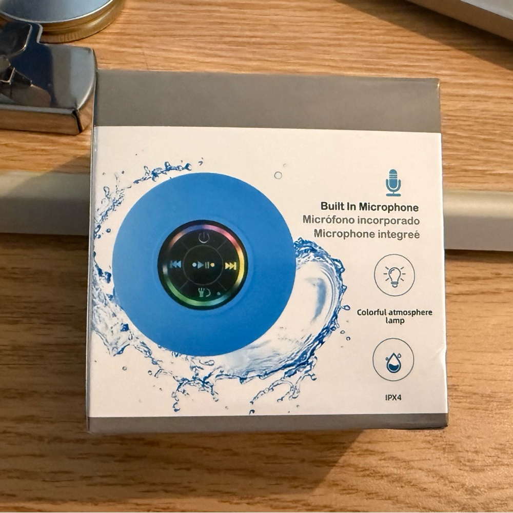 Black small Portable Speaker with Built-In Microphone